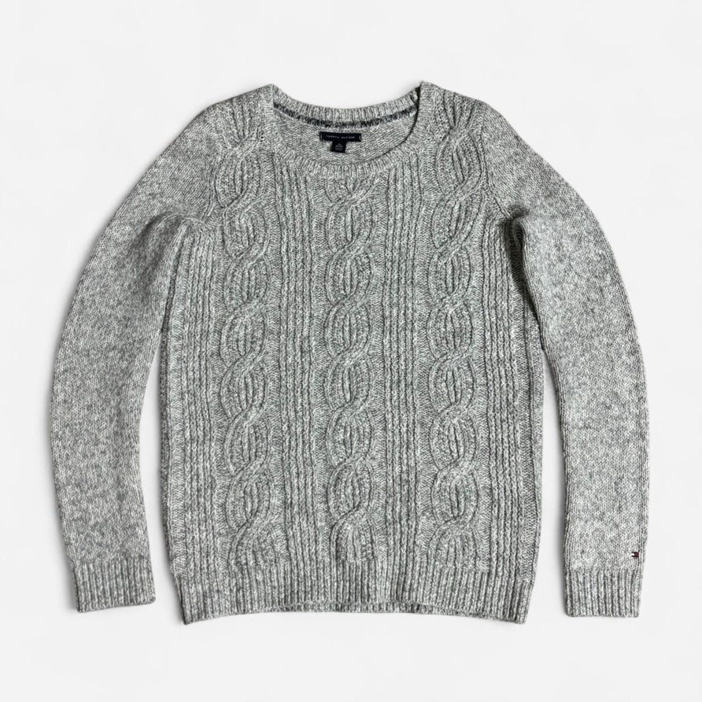 Grey cable knit sweater - TOMMY HILFIGER (Size XS)